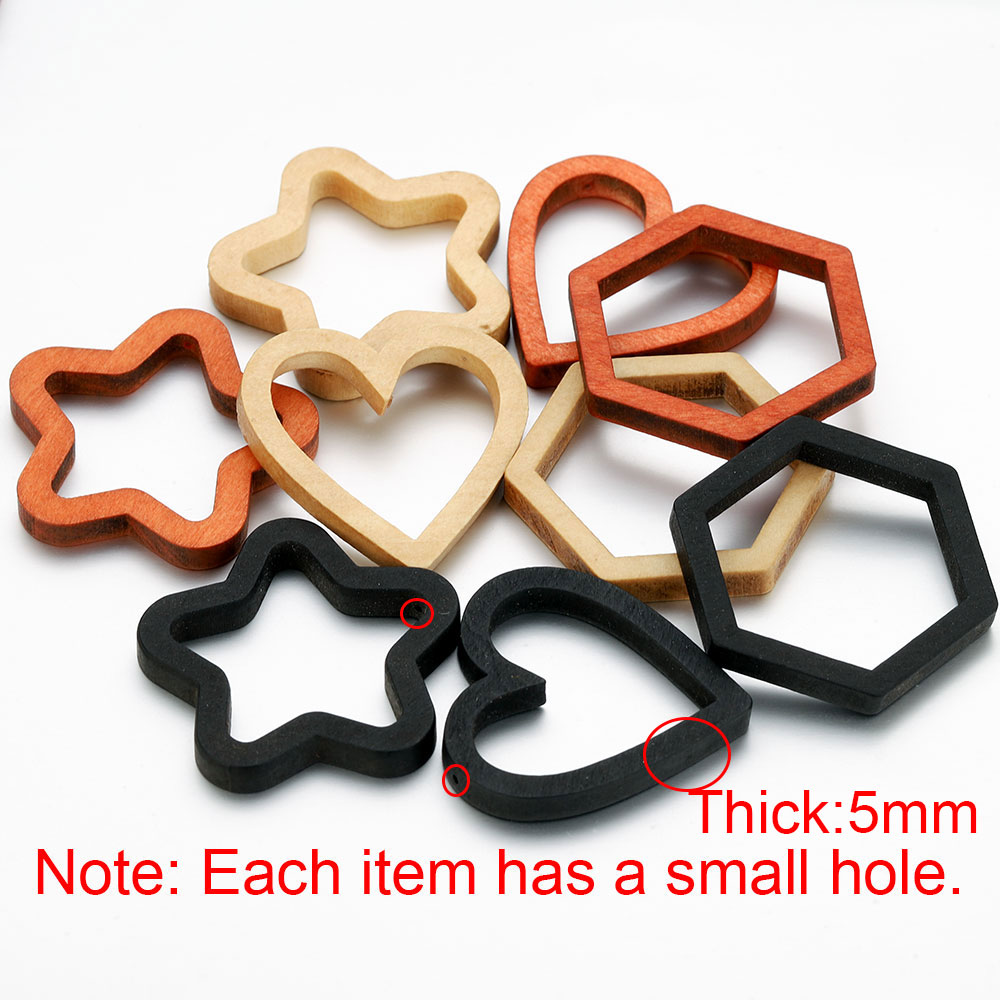 Resin Crafts Diy - 10 stuks houten hart vierkante siliconen