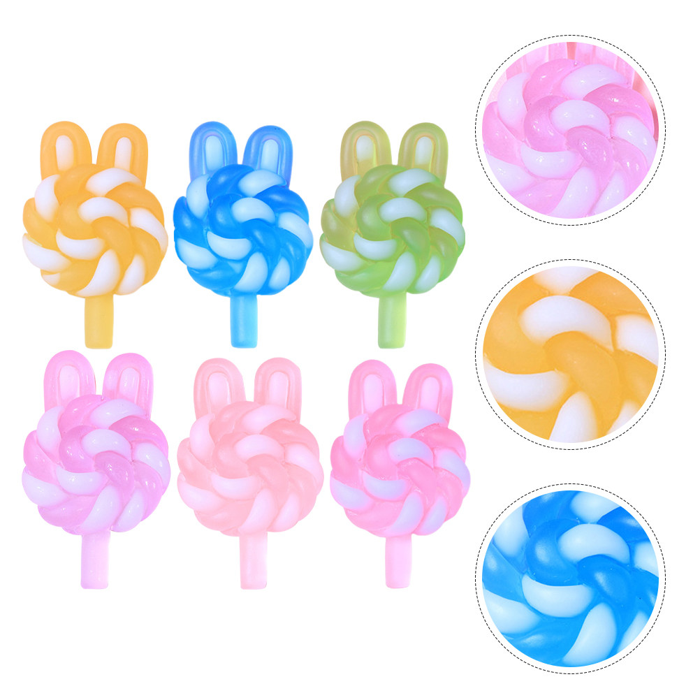 Resin Crafts - 24 stuks schattige cartoon lollybedels konijnvormige