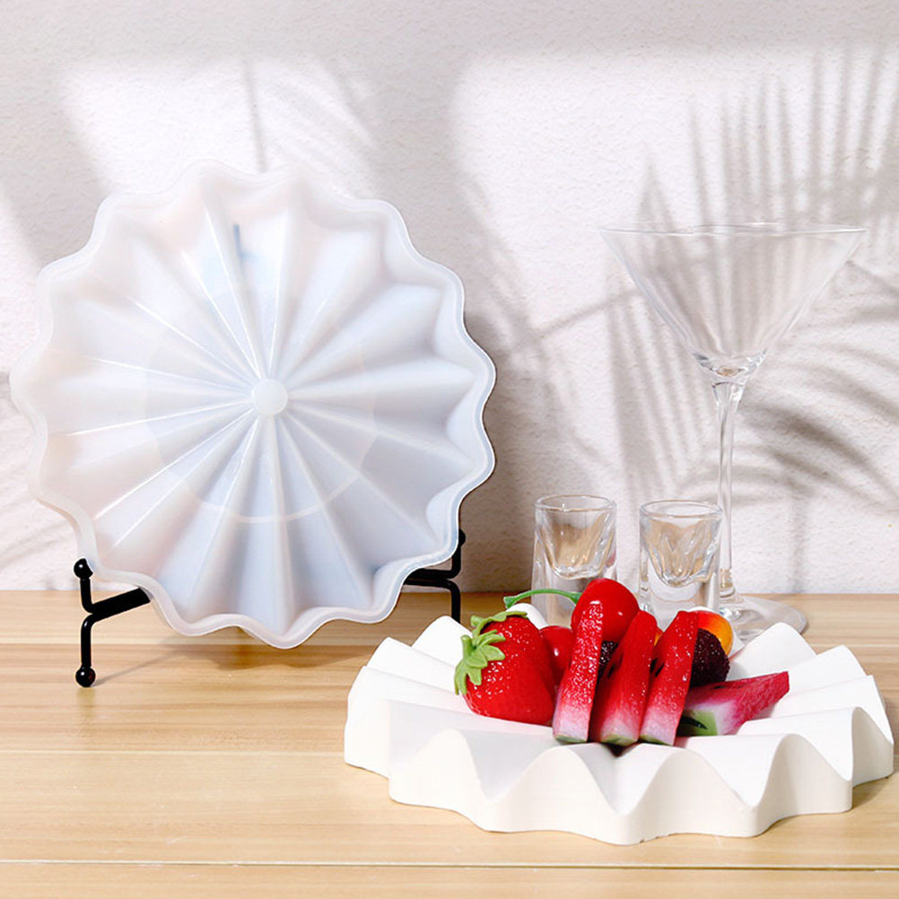 Serving Tray Mold - Premium flexibele siliconen golfvormige afvoerbakvorm voor