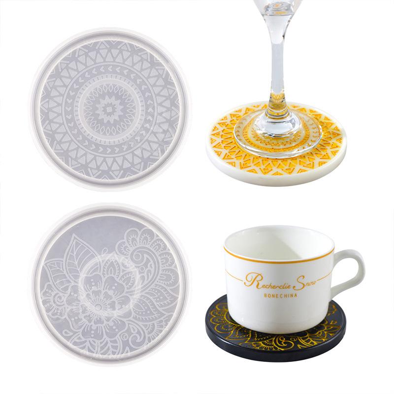Coaster Mold Round - Bloem Coaster Siliconen Mal Epoxyhars Kristal