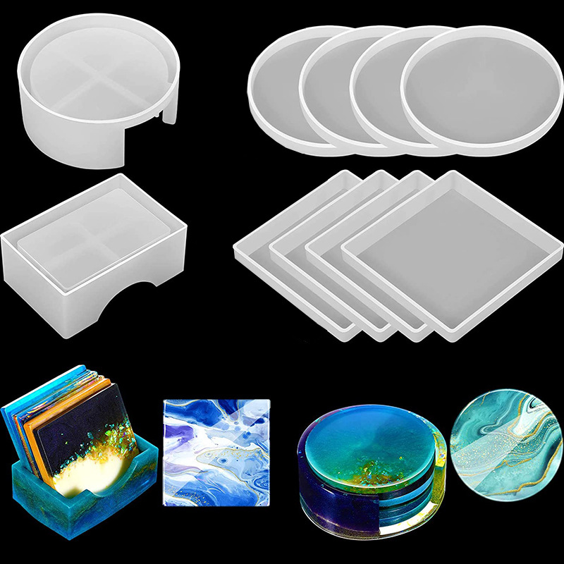 Coaster Mold Round - 5 stks/set DlY Epoxyhars Cup Onderzetters