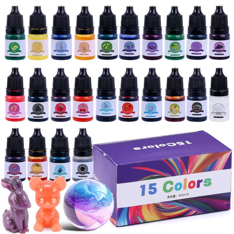 Resin Jewelry Kit - Epoxyhars Kleurpigment 24 Levendige Kleuren Vloeibaar