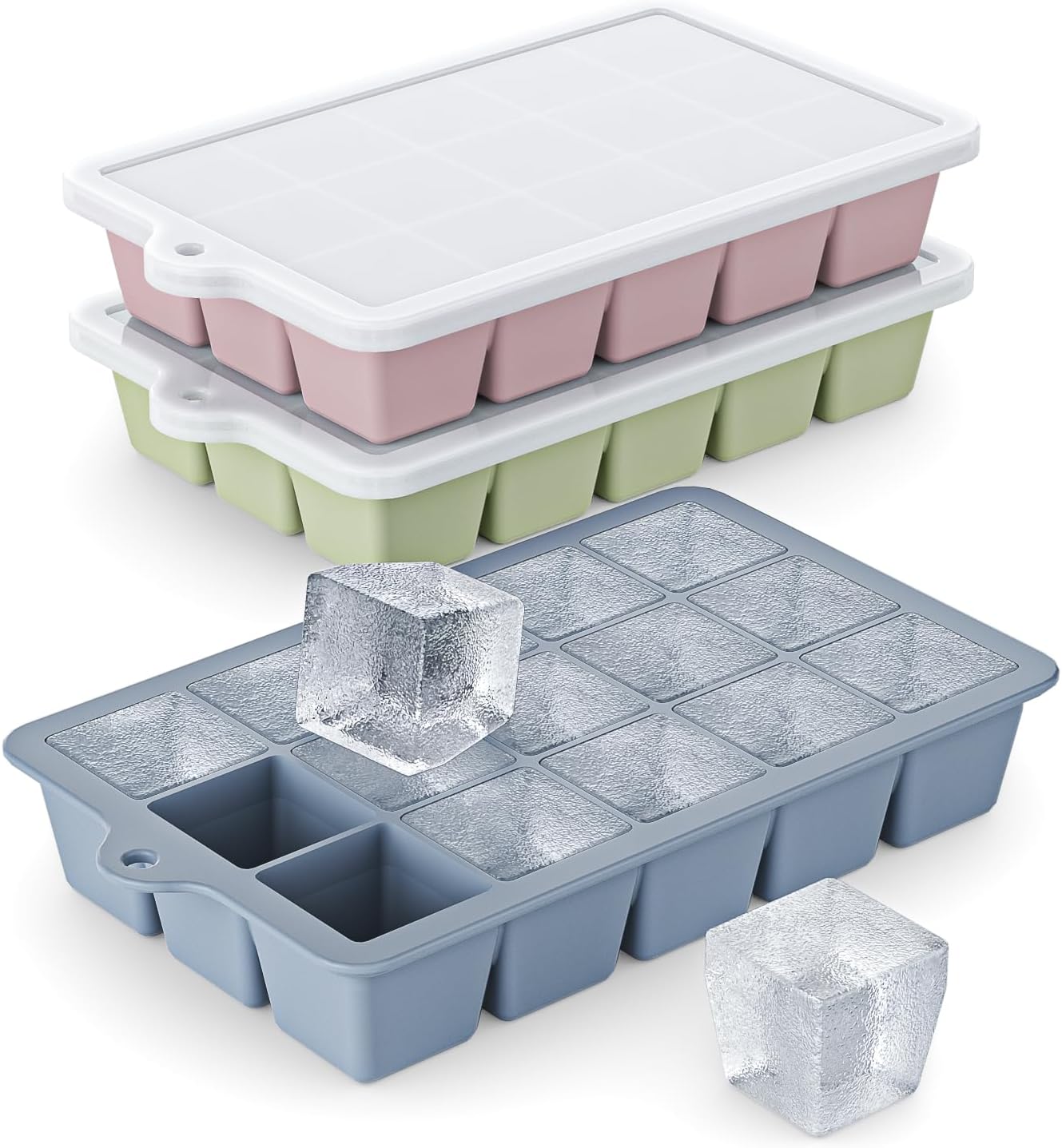 Silicone Mold Tray - Silicone ijsblokjesvormpjes 3-pack - EASY RELEASE