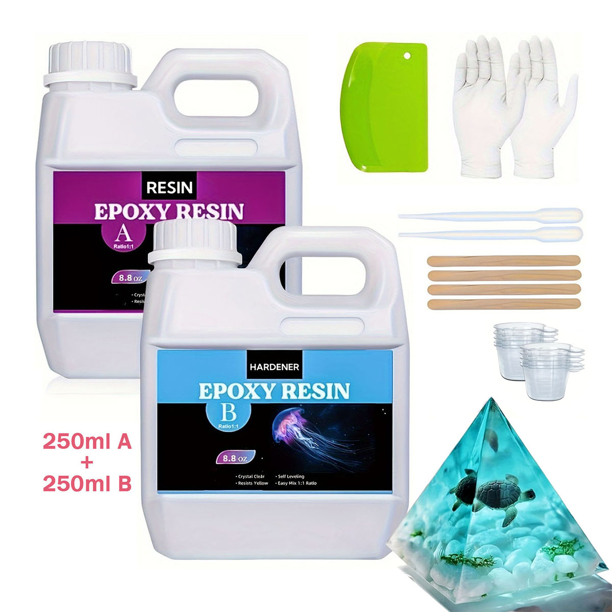 Resin Jewelry Kit - 125 ml / 250 ml kristalheldere