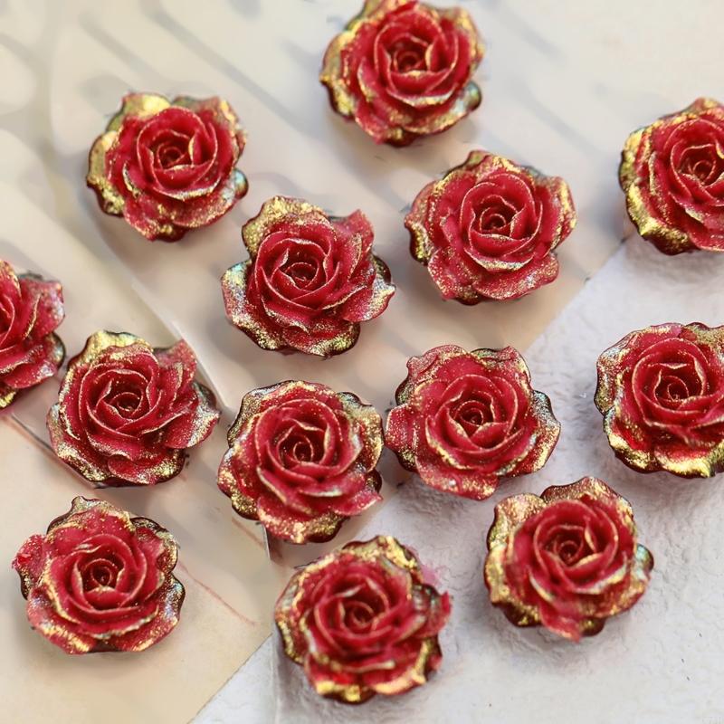 Resin Glitter Pack - Pak 10 glanzende gradiënt plastic bloem