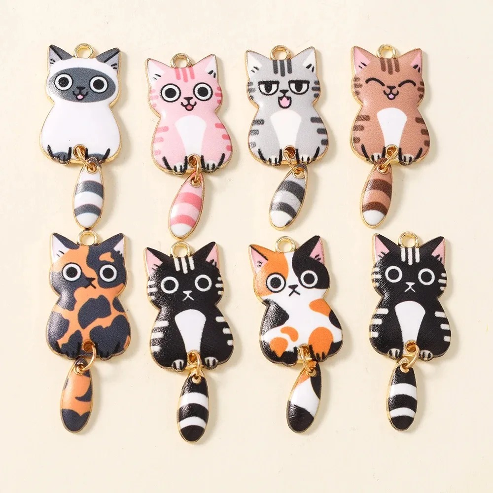 Resin Craft Material - 10 Stuks 16×39mm Leuke Cartoon Kat
