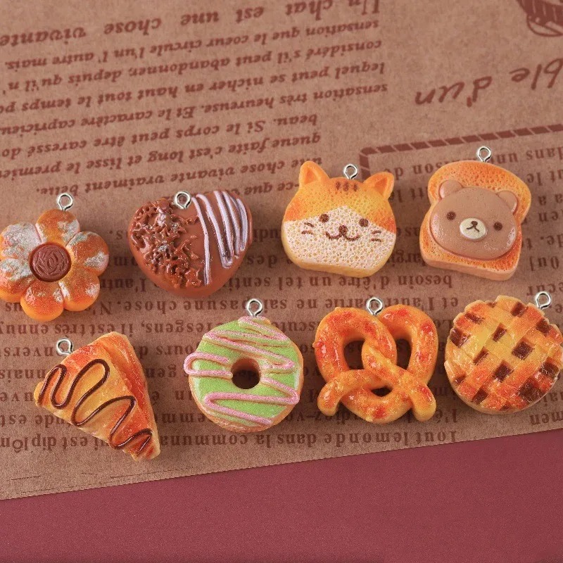 Resin Crafts Diy - 10 stuks schattige nep-voedselhars hangers toast