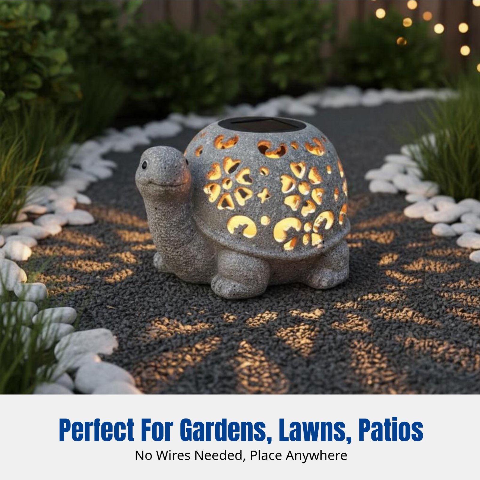 Resin Crafts - Tuindecoratie, zonne-aangedreven holle schildpad tuinornament, harskunstwerk,