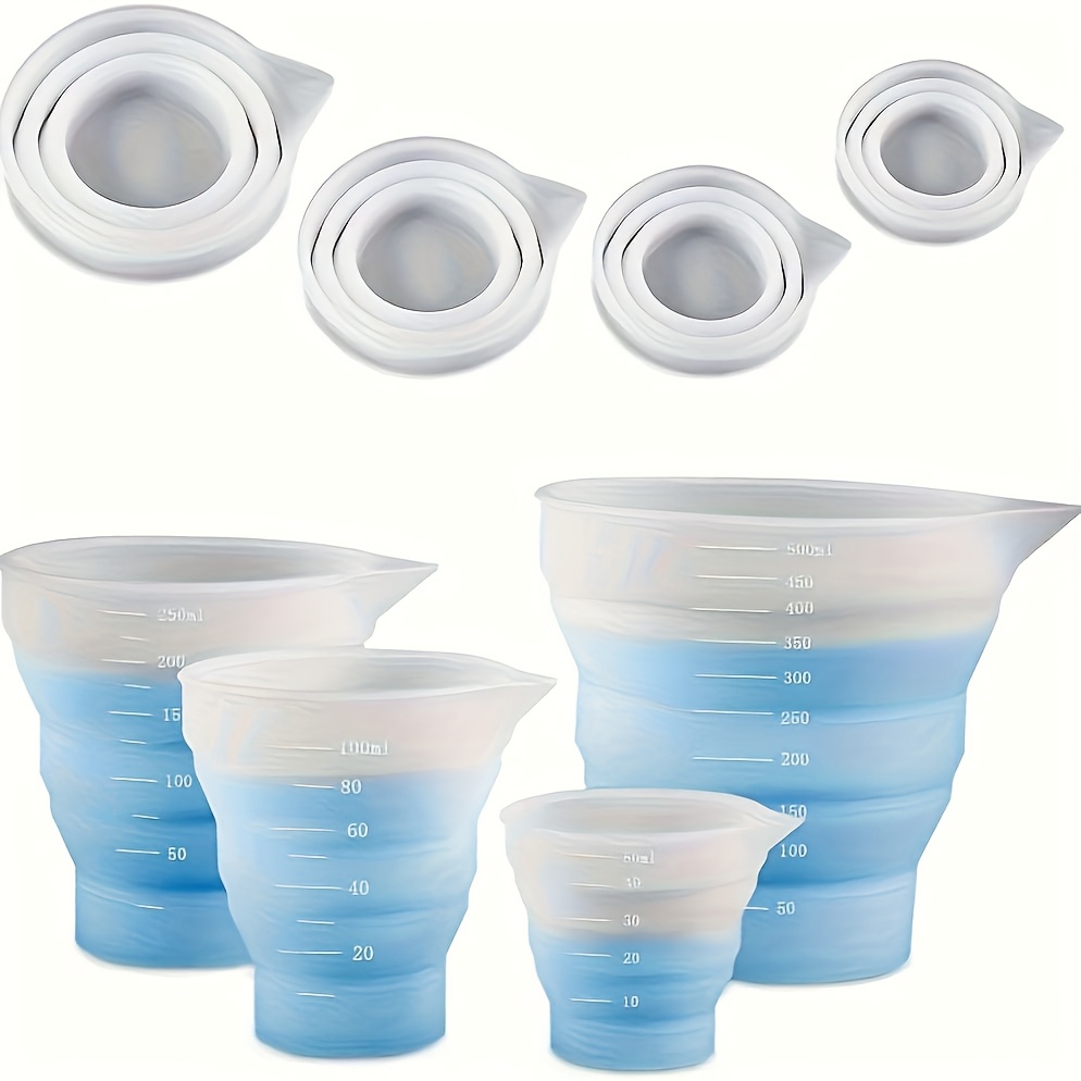 Mixing Cup Silicone - 50-500ml Opvouwbare Siliconen Maatbeker Multi-spec Draagbare