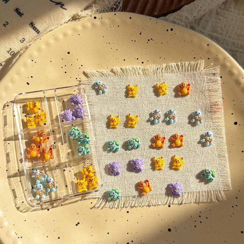 Resin Crafts - Pokemon nagelkunstaccessoires, schattige mini 3D Squirtle