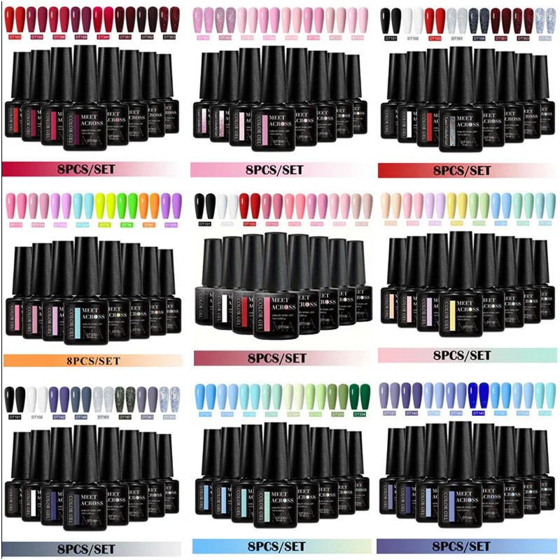 Resin Glitter Pack - 8-delige gel nagellak set HEMA TPO