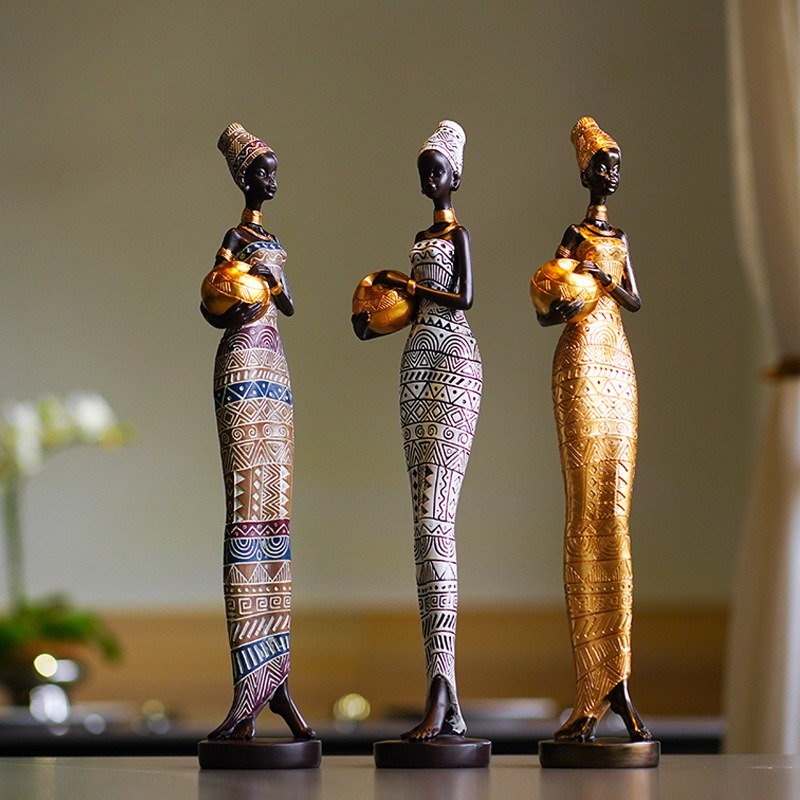 Resin Crafts - Retro Afrikaanse ambachtelijke sculptuur van een