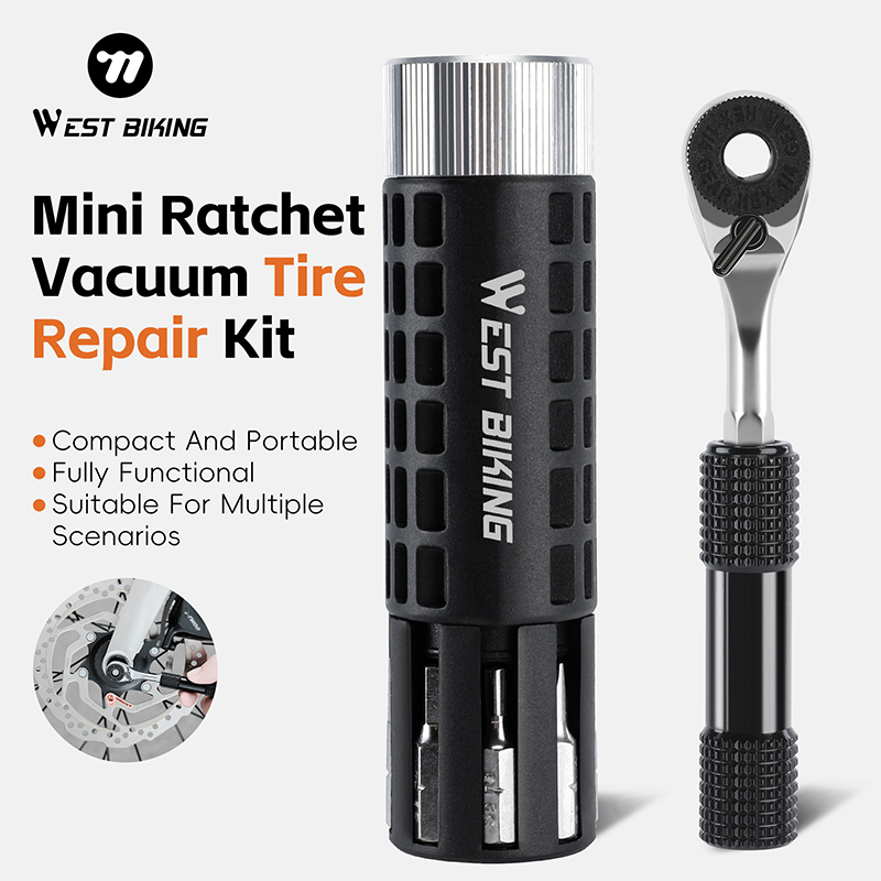 Vacuum Chamber Small - WEST BIKING Mini Ratchet Vacuüm Bandenreparatieset