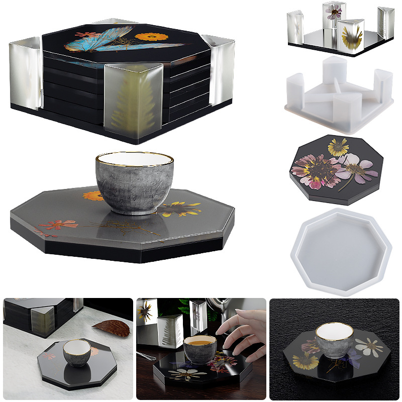 Coaster Mold Round - Siliconen Onderzetter Opbergdoos Mal Rond Vierkant