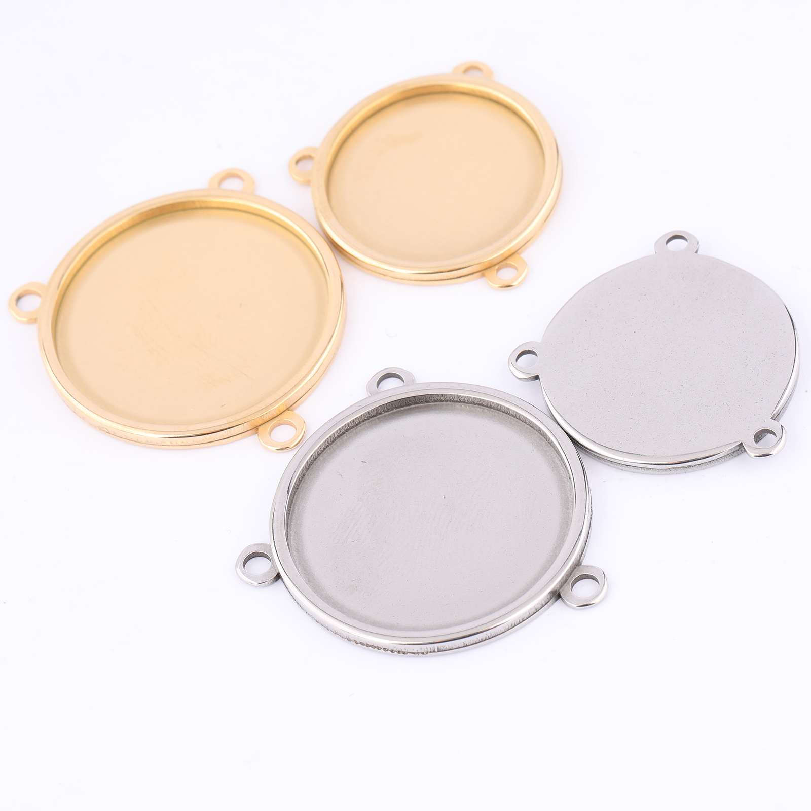 Bezels Set Pendant - 5 stuks roestvrij staal verguld 16mm