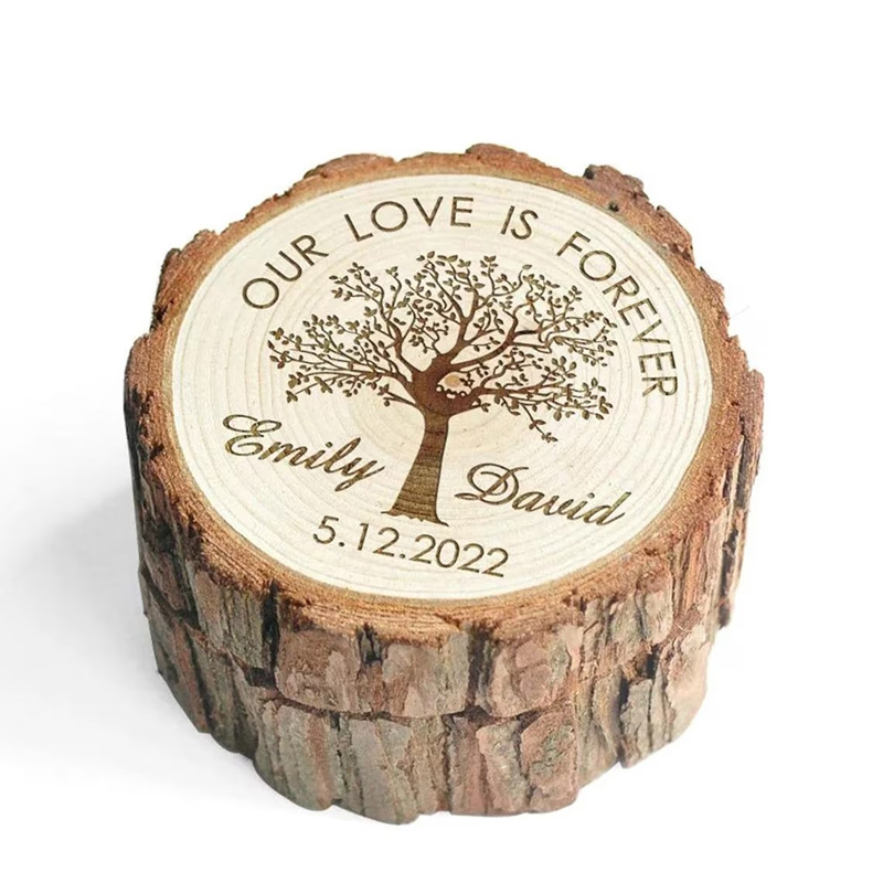 Wood Ring Blank - Gepersonaliseerde houten trouwringen doos aangepaste trouwring