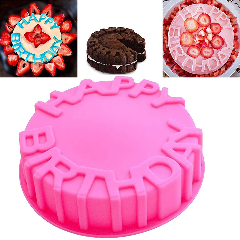 Coaster Mold Round - Gelukkige Verjaardag Bakvorm Ronde Mousse Siliconen