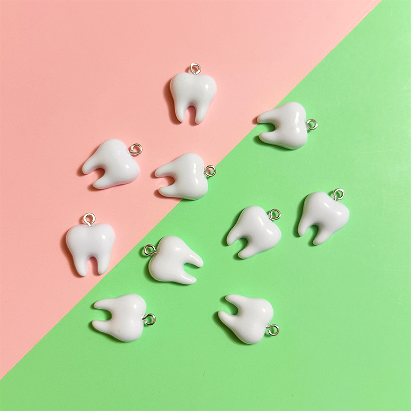 10 stuks schattige witte tande - Resin Craft Projects recensie en prijs