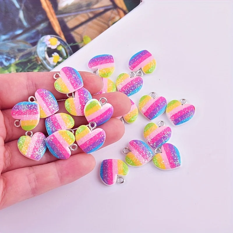 10 stuks kleurrijke hartvormig - Resin Craft Projects recensie en prijs