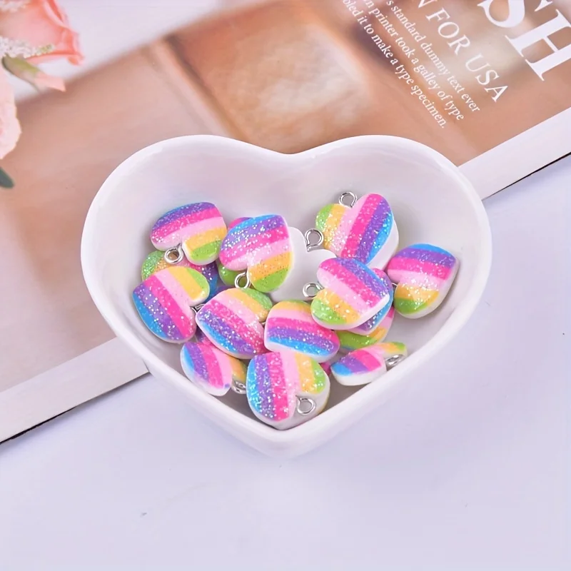 10 stuks kleurrijke hartvormig - Resin Craft Projects recensie en prijs