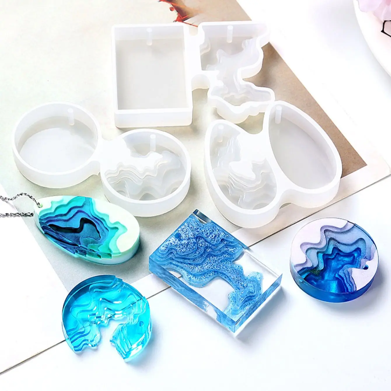 Ronde waterdruppel handgemaakt - Resin Ocean Wave Mold recensie en prijs
