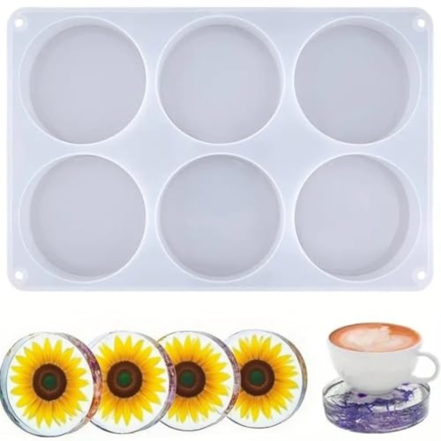 6-delige diepe ronde siliconen - Coaster Mold Round recensie en prijs