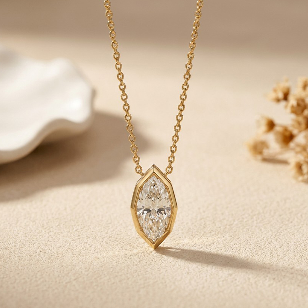 EWYA 3CT Marquise Cut Moissani - Bezels Set Pendant recensie en prijs