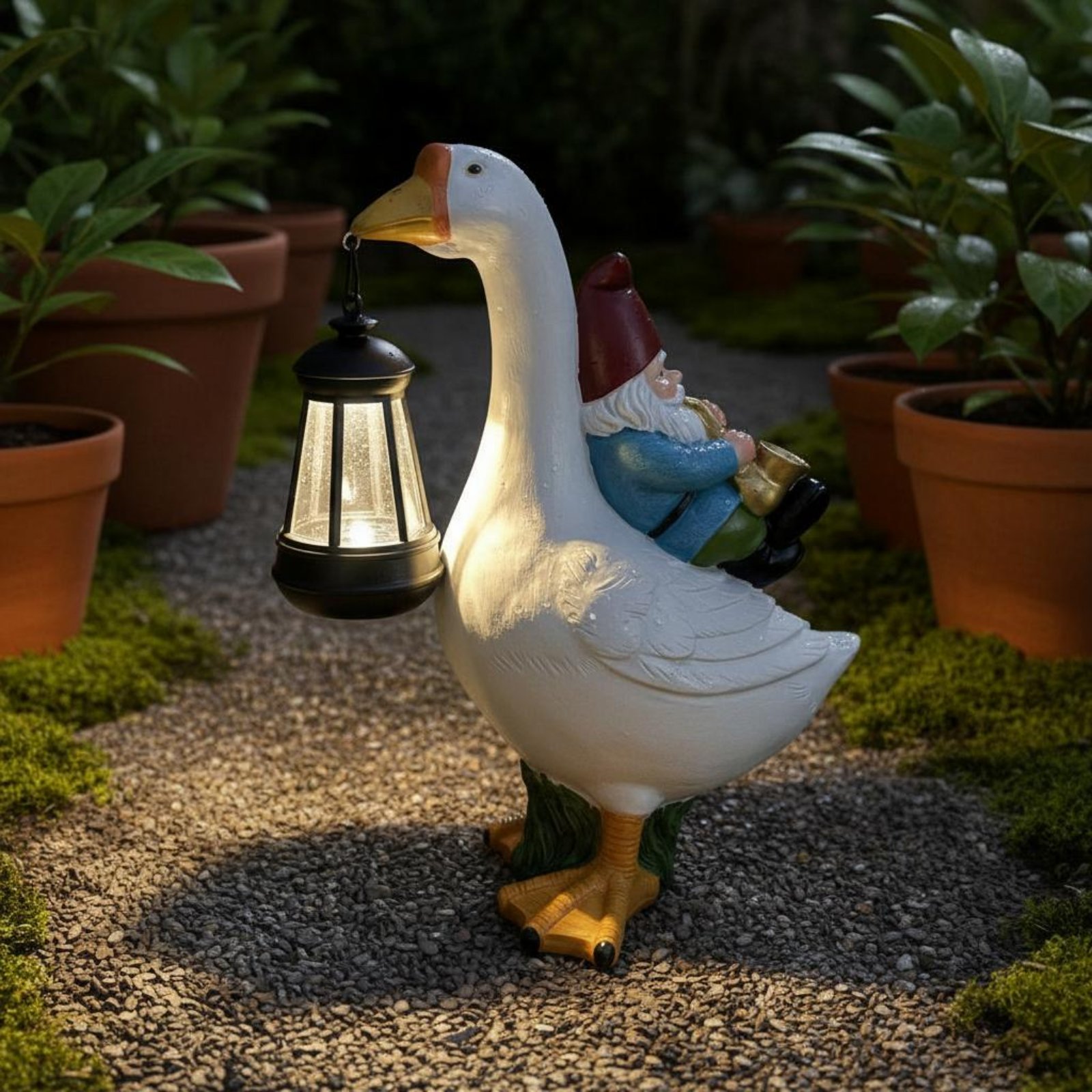 Gnome Riding Goose Statue Weer - Resin Crafts recensie en prijs