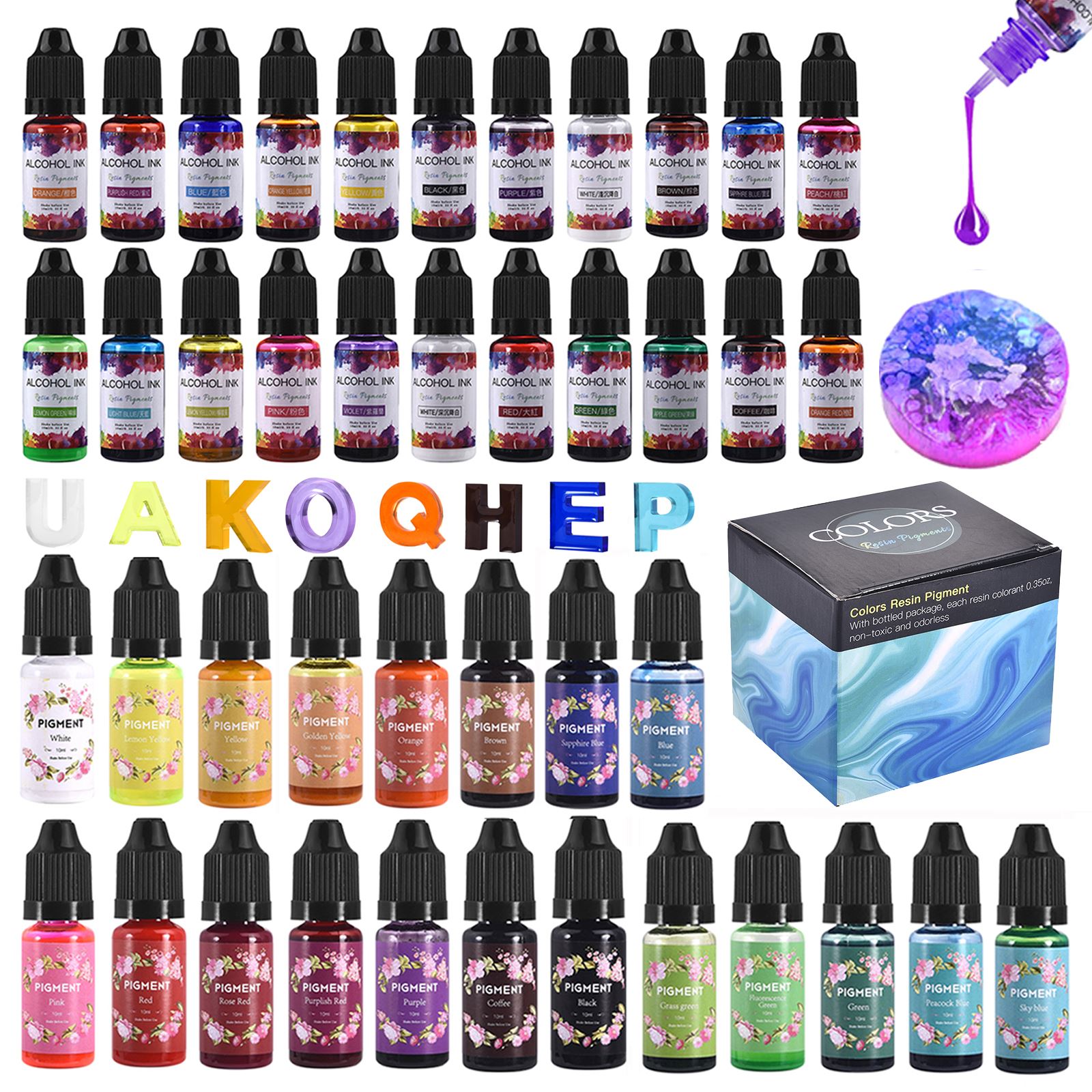 1 Set Hars Pigment Kit Art Ink - Resin Dye Alcohol recensie en prijs